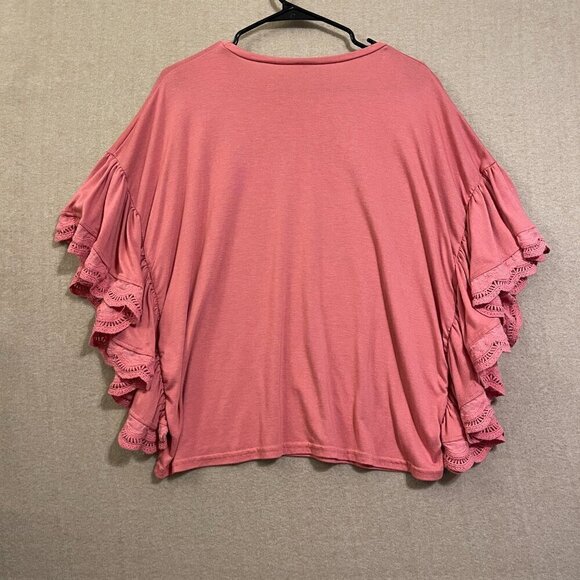 She + Sky Blouse Women's Small Mauve Sleeveless with Ruffles - Picture 8 of 12